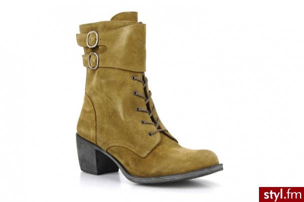 Espace PÓŁBUTY I BOTKI VERVE BY ESPACE (Khaki) - Botki Buty Moda
