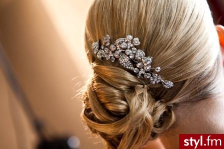 Blond Kok Proste Ślubne Długie Fryzury