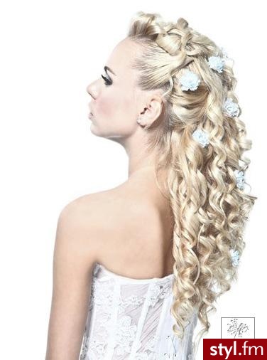 Blond Upięcie Kręcone Ślubne Długie Fryzury