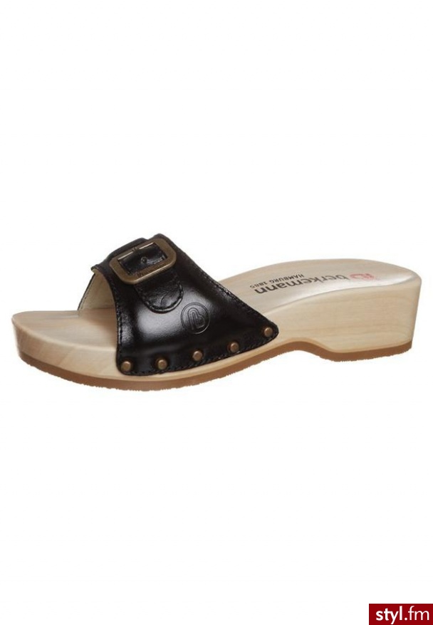 Berkemann HAMBURG Klapki czarny - Klapki Buty Moda