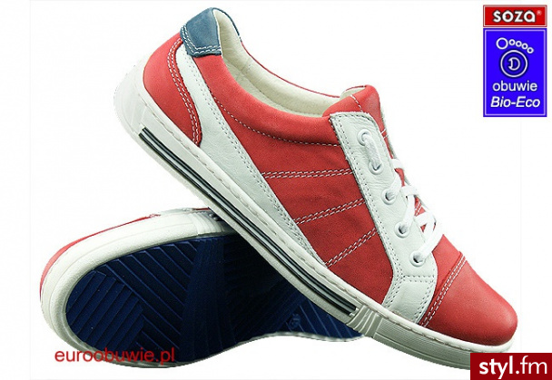 SOzA Bio Eco Obuwie Sportowe Półbuty SO-4432-4-G Czerwone Odcienie czerwieni Skate - Pozostałe Buty Moda