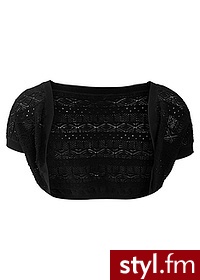 Bonprix Bolerko dzianinowe czarny 925825_18835 - Marynarki i żakiety Okrycia Moda