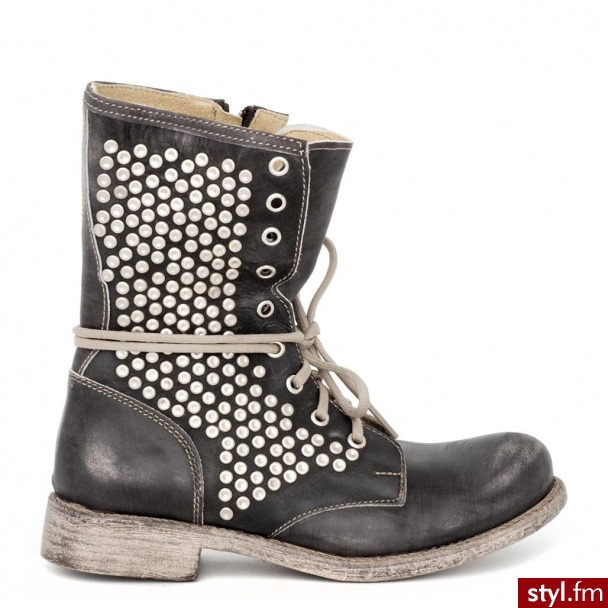 Venezia BOTKI SZNUROWANE METAL3BS TAUP - Botki Buty Moda