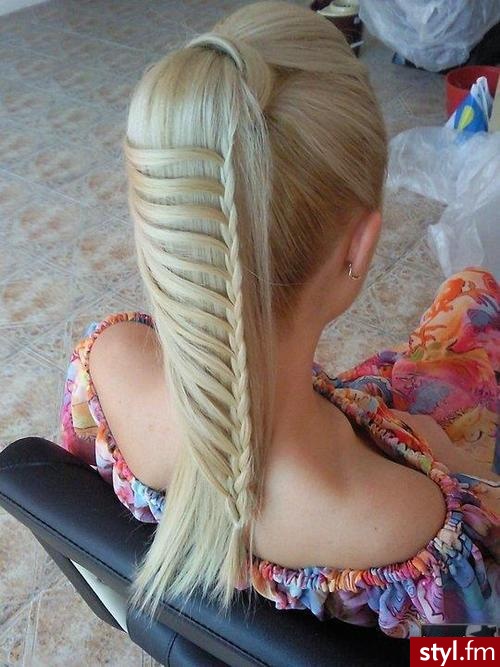  - Blond Upięcie Proste Na co dzień Długie Fryzury