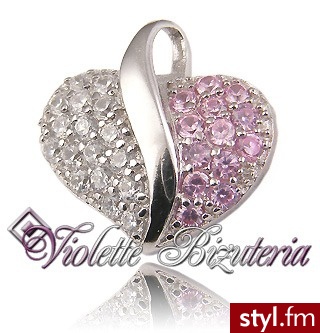 Violette Srebrna zawieszka serce P1187 - Wisiorki Biżuteria Moda