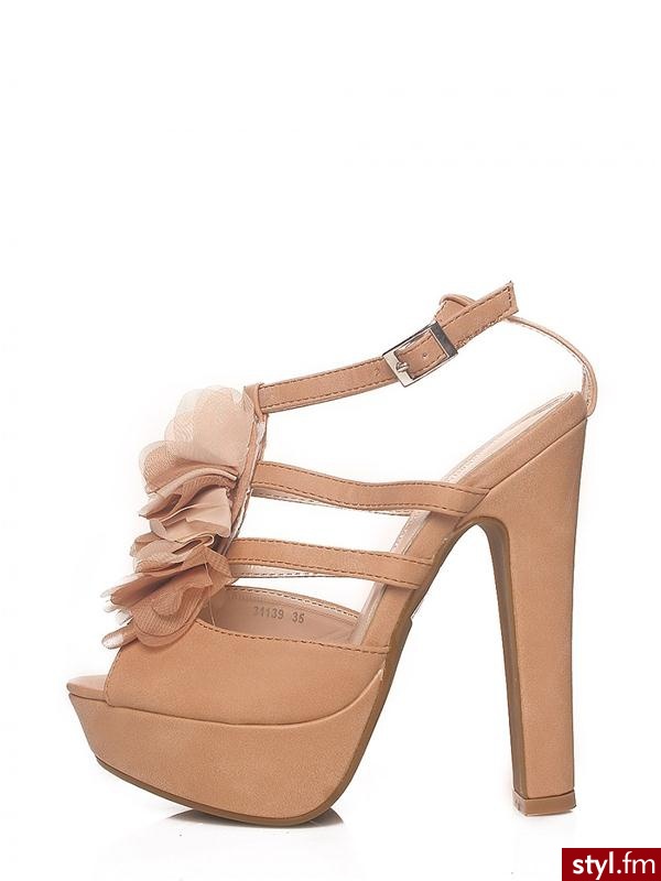 Heppin Sandały 31139 Camel - Sandały Buty Moda