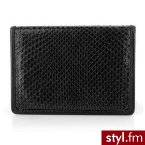 KRENIG ETUI NA KARTY SNAKE CZARNE (23037) - Portfele i etui Dodatki Moda