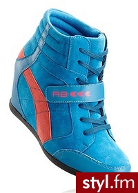 Bonprix Trampki na koturnie niebiesko-różowy - Koturny Buty Moda