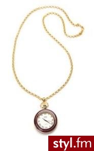 Kara Ross Pocket Watch Necklace, Ruby Red - Łańcuszki Biżuteria Moda