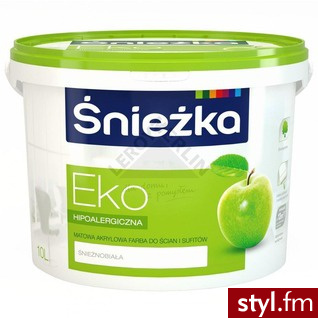 Śnieżka Emulsja Eko hipoalergicyna Śnieżnobiała 10L - Emu Buty Moda