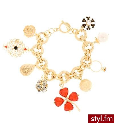 śliczna złota bronsoletka firmy Guess z 4-listną koniczynką na pewno przyniesie ci szczęście. Cena: 35$ - Pozostałe Dodatki Moda