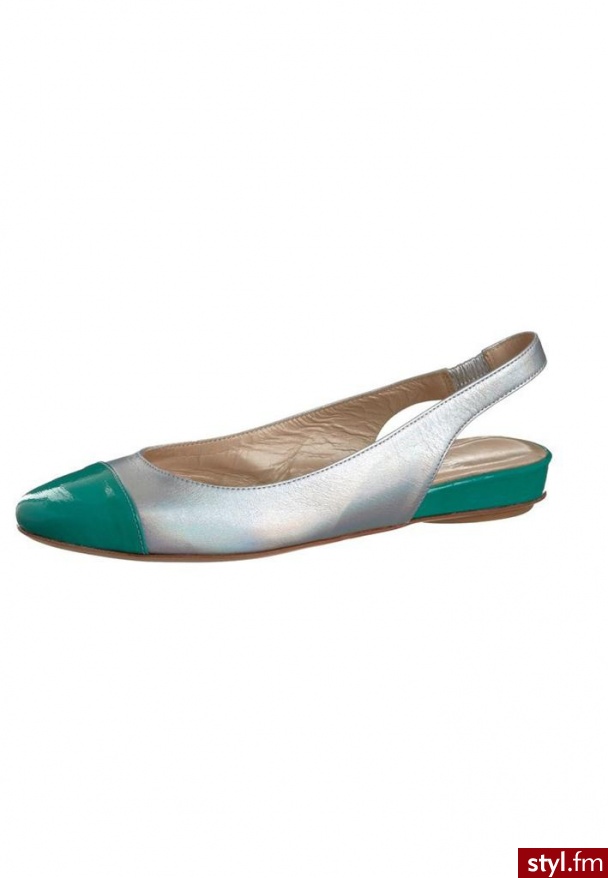 Oxitaly Baleriny srebrny - Balerinki Buty Moda