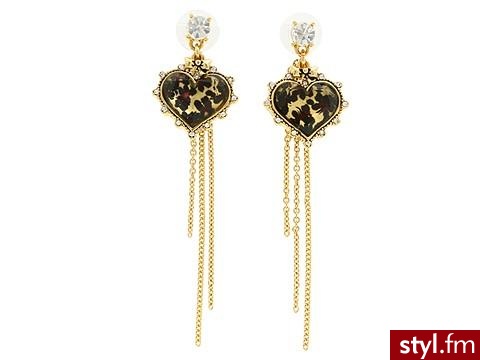 Gepardzie serca ze złotymi łańcuszkami - Betsey Johnson - 41$ - Pozostałe Dodatki Moda