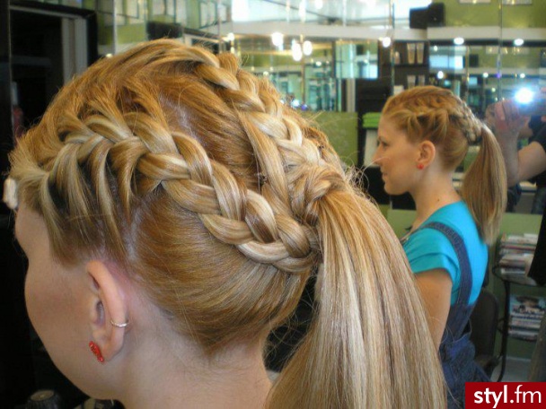 Blond Warkocze Proste Na co dzień Średnie Fryzury