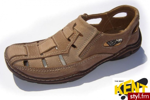 KENT 113 BRĄZ NUBUK - Skórzane ideale na lato Sandały - Sandały Buty Moda