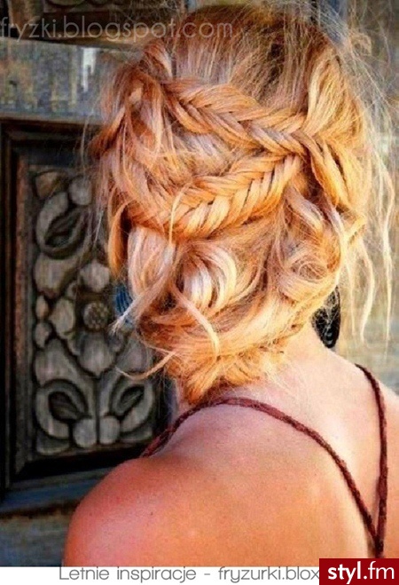 Blond Warkocze Proste Na co dzień Długie Fryzury