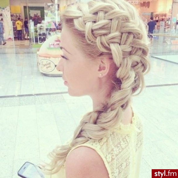 Blond Warkocze Proste Na co dzień Długie Fryzury