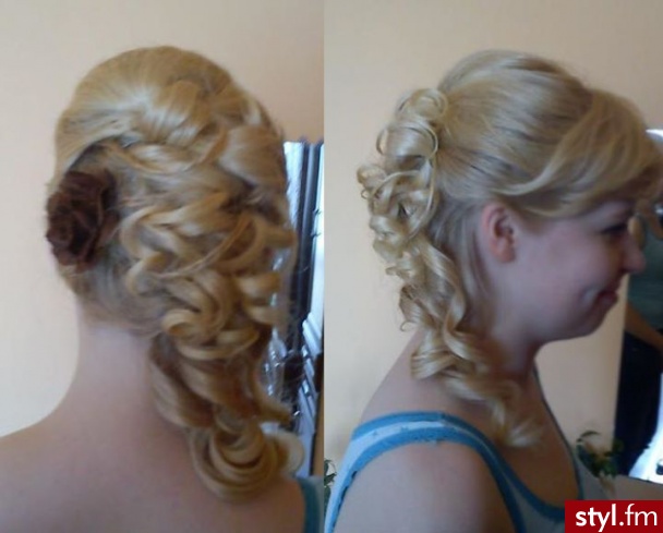 Blond Upięcie Kręcone z grzywką Wieczorowe Długie Fryzury