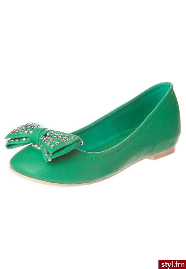 Francesco Milano Baleriny zielony - Balerinki Buty Moda