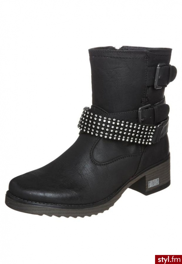 Bruno Banani ROCKABILLY Botki kowbojki i motocyklowe czarny - Botki Buty Moda