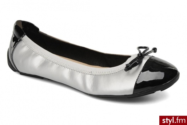 JB MARTIN Balerinki Ostine by (Srebrny) - Balerinki Buty Moda
