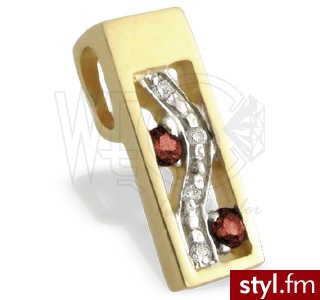 WEC Wisiorek z granatami i brylantami JPW-31z 0,02ct J/Si - Wisiorki Biżuteria Moda