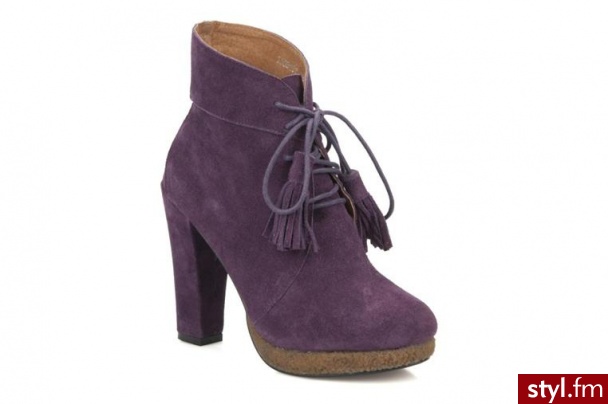 ''Friis &amp; company PÓŁBUTY I BOTKI BELINDA BY FRIIS &AMP; COMPANY (Fioletowy)'' - Botki Buty Moda