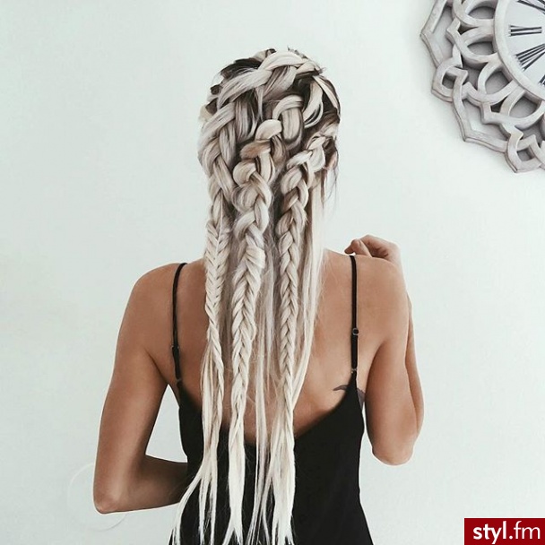 Blond Warkocze Proste Na co dzień Długie Fryzury