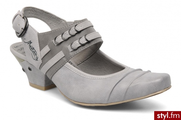 Mustang shoes Czółenka Dita (Szary) - Czółenka Buty Moda