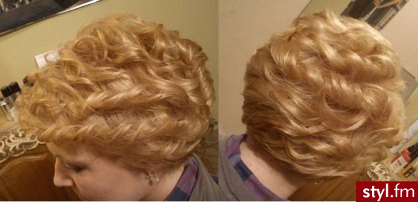 Blond Rozpuszczone Kręcone Wieczorowe Krótkie Fryzury