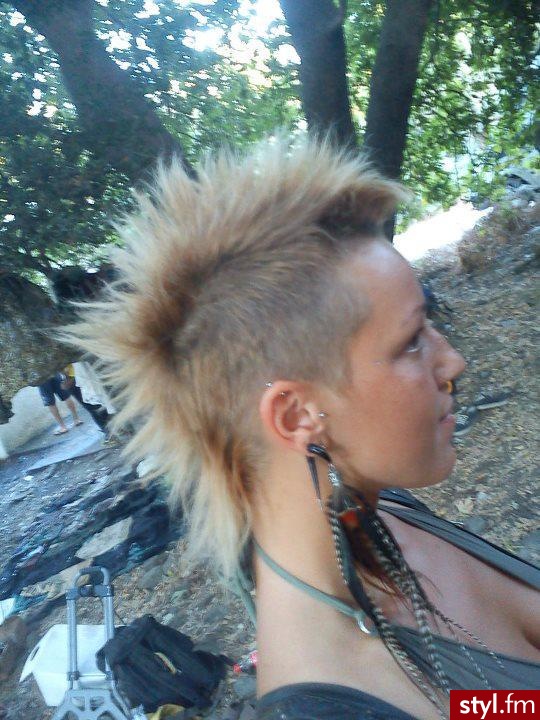 Blond Irokez damski Proste Na co dzień Krótkie Fryzury