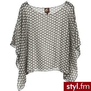 Blu Moon Cape Cool Top in Black/White Batik Rose - Polyvore. Pobrano ze strony: http://www.polyvore.com/blu_moon_cape_cool_top/thing?id=28561718 - Pozostałe Ciuchy Moda