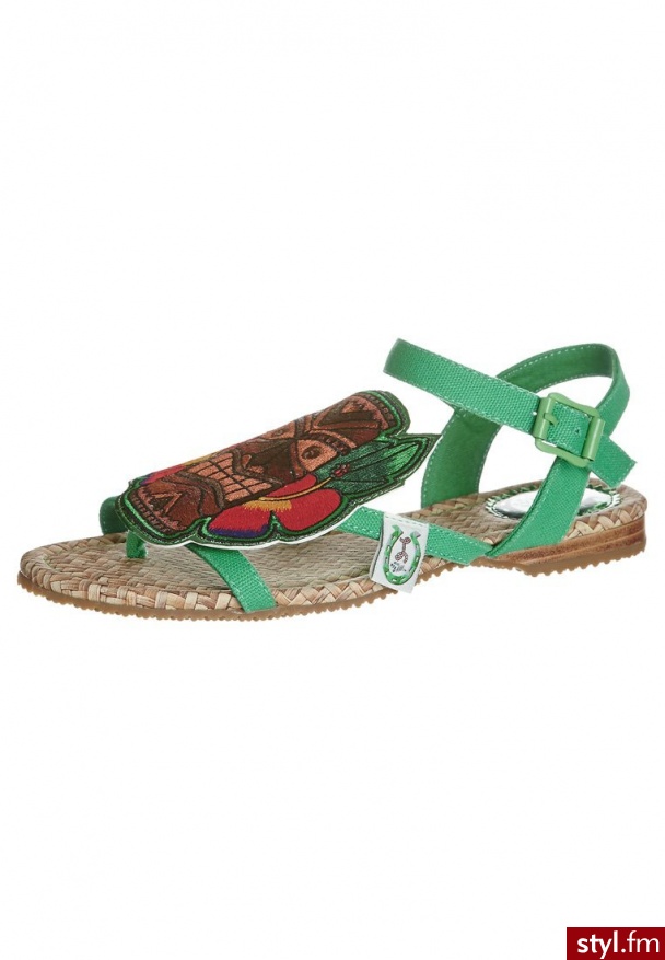 Miss L Fire KONTIKI Japonki zielony (Kon-Tiki) - Klapki Buty Moda