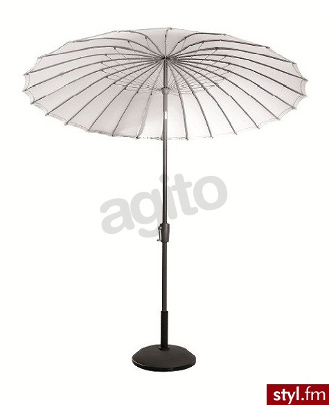 Bazkar Parasol Geischa 2,5M Platyna/Biały Alu-Poliester (AC83124) - Parasole Dodatki Moda