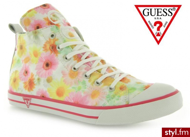 Guess JACKY PRINTED FABRIC MULTI - Sportowe Buty Moda