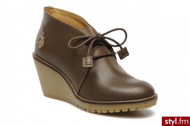 U.S Polo Assn. PÓŁBUTY I BOTKI CARRIE LEATHER BY U.S POLO ASSN. (Szary) - Botki Buty Moda
