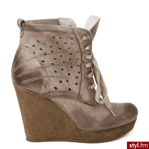 Venezia BOTKI NA KOTURNIE 781 NAB TAUPE - Botki Buty Moda