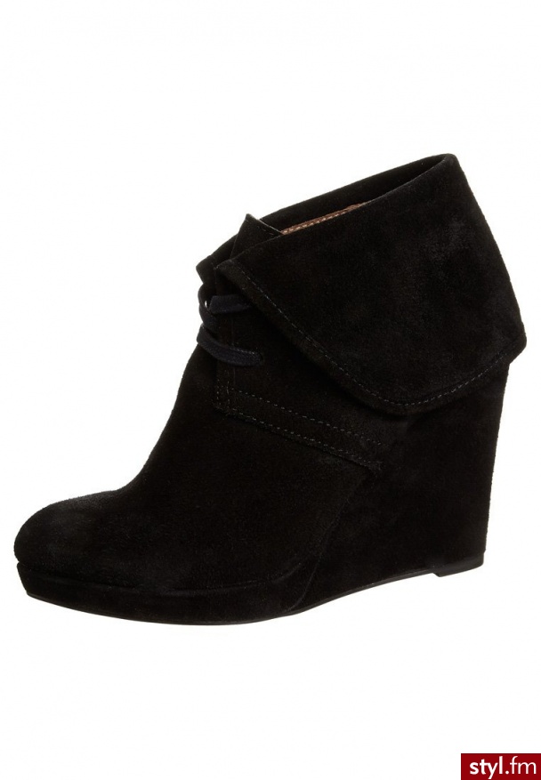 zign Botki na koturnie czarny (631285) - Botki Buty Moda
