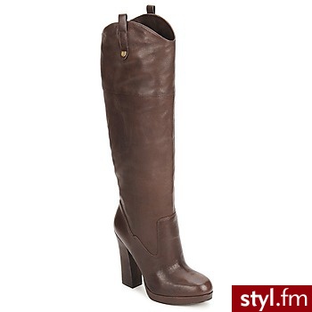 Guess BUTY JANIQUA Brown - Kozaki Buty Moda