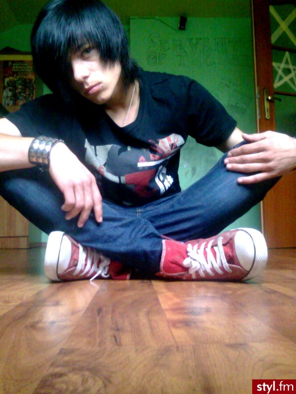 Han Scene Hair - Czarne EMO Alternatywne Średnie Fryzury
