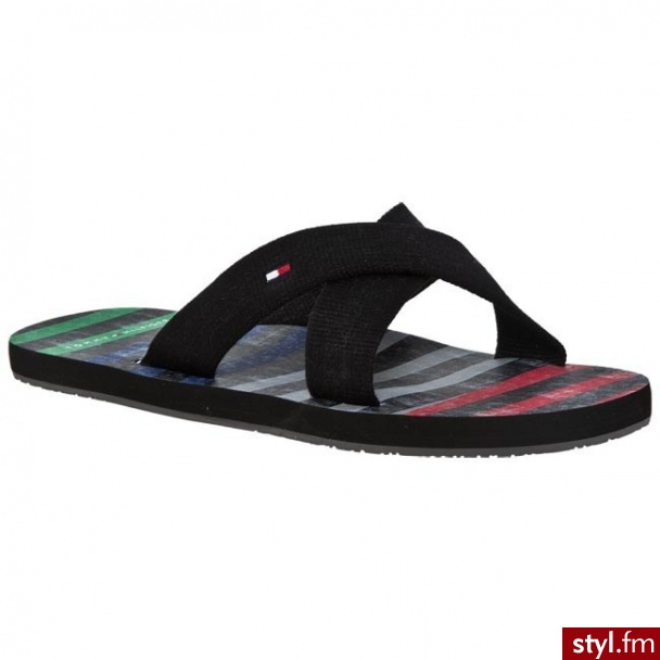 TOMMY HILFIGER Klapki Bay 4A FM56815229 990 Czarny (Black) 990 - Klapki Buty Moda