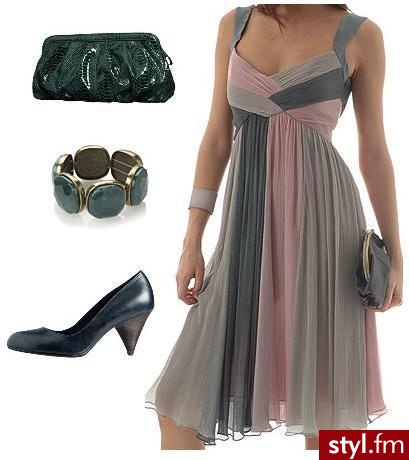 Sukienka - Mango, 329 zł; torebka - H&M, 49,90 zł; bransoletka - Accessorize, ok. 65 zł; buty - H&M, 119 zł - Pozostałe Ciuchy Moda