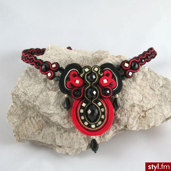 Flamenco Espanol - naszyjnik wykonany techniką sutasz - zapraszam na djenkowo.blogspot.com - Naszyjniki Biżuteria Moda