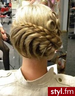 Blond Warkocze Proste Ślubne Długie Fryzury