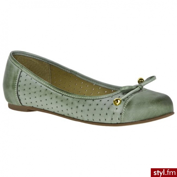 Gino Rossi Baleriny DAF351-L200-608-T-1500 zielony - Balerinki Buty Moda