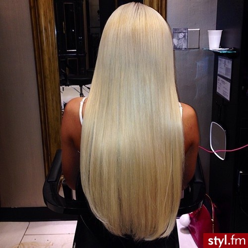 Blond Rozpuszczone Proste Na co dzień Długie Fryzury