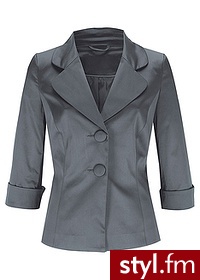 Bonprix Żakiet satynowy szary 932921_13909 - Marynarki i żakiety Okrycia Moda