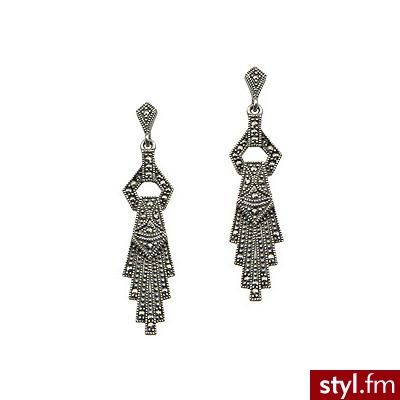 Art Deco Silver & Marcasite Zig-zag Earrings at Past Times - Polyvore. Pobrano ze strony: http://www.polyvore.com/art_deco_silver_marcasite_zig-zag/thing?id=17500176 - Pozostałe Dodatki Moda