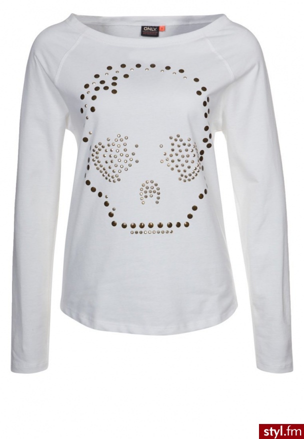 ONLY STUDY ALBERTE Bluza biały - Bluzy Ciuchy Moda