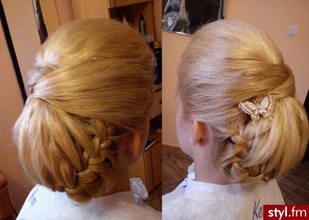 Blond Upięcie Proste Ślubne Średnie Fryzury
